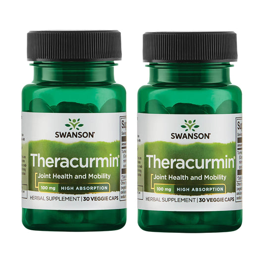 Swanson Theracurmin bottle front highlighting high-absorption turmeric for daily joint support.