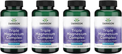 Swanson Triple Magnesium Complex bottle front, daily mineral support on display