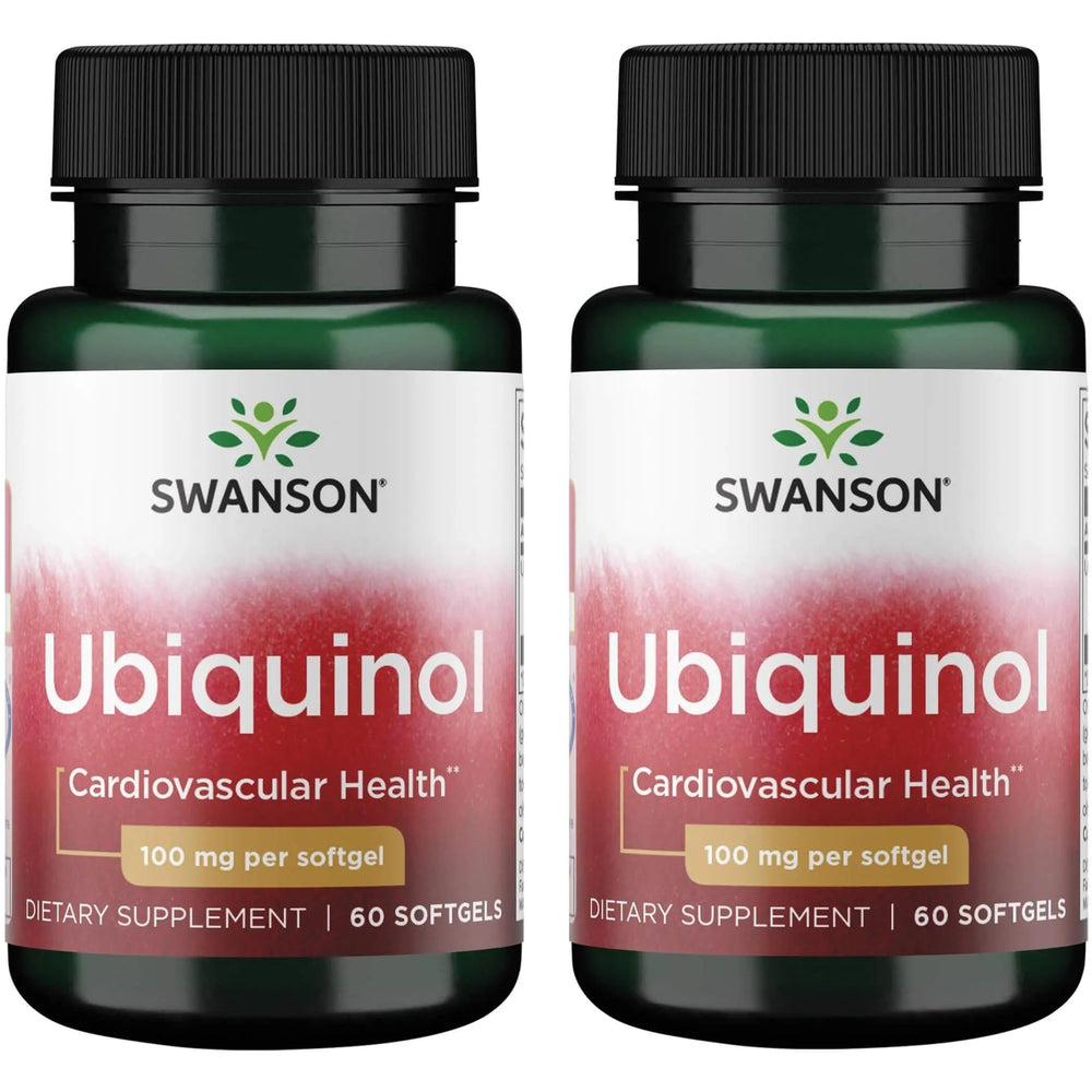 Swanson Ubiquinol 100 mg softgels bottle for convenient daily energy support.
