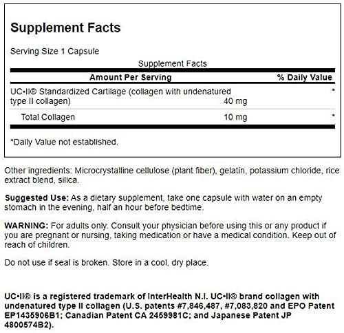 Swanson UC-II capsules closeup; small, easy-to-swallow capsules for daily use