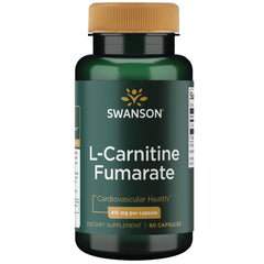 Swanson ULT L-Carnitine Fumarate bottle-cap close-up for cardio support potential