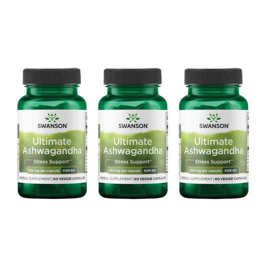 Swanson Ultimate Ashwagandha KSM-66 bottle for stress support and calm