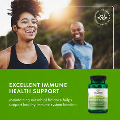 Swanson Ultimate Probiotic digestive health usage close-up with serving details.