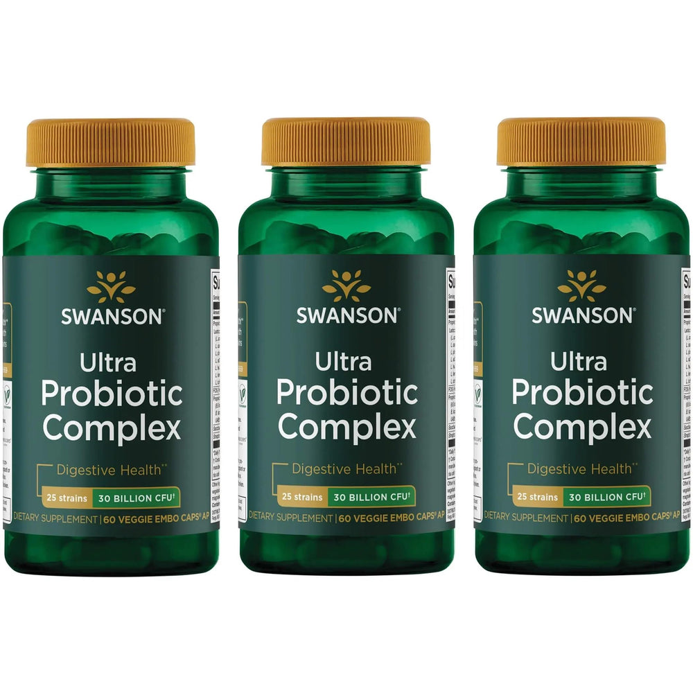 Swanson Ultra Probiotic Complex front view bottle ready for daily digestive balance