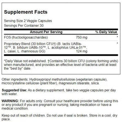 Close-up of Swanson Seniors probiotic capsules supporting regularity