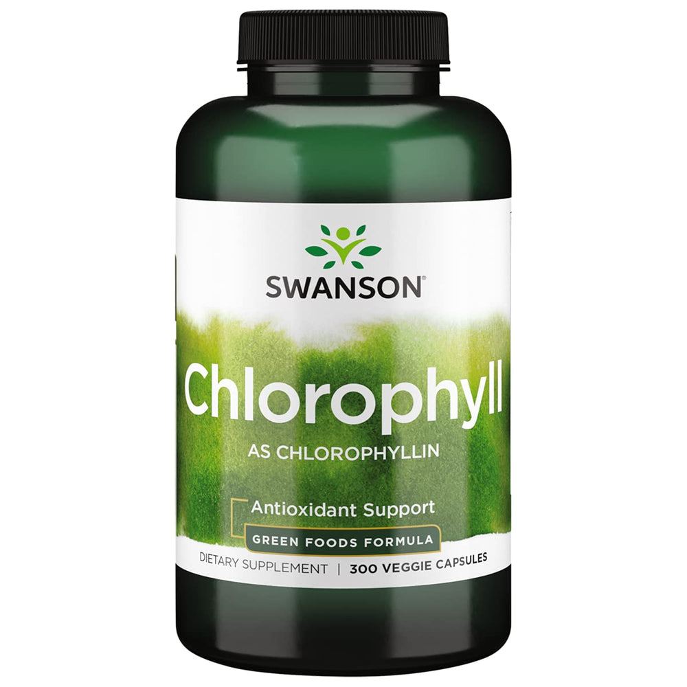 Swanson Veg Chlorophyll bottle front highlights daily antioxidant support