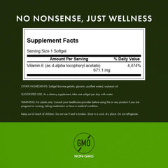 Swanson Vitamin E 1000 IU softgels closeup for easy swallowing.