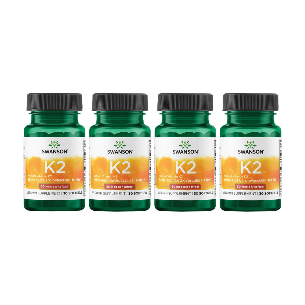Swanson Vitamin K2 bottle with natto-derived MK-7 supports daily bone health.