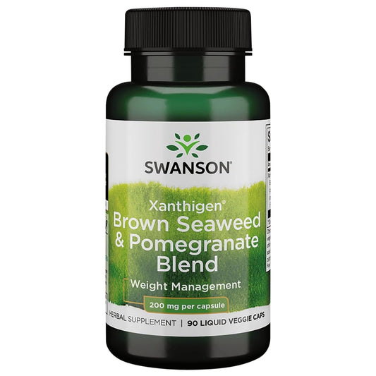 Swanson Xanthigen bottle with brown seaweed and pomegranate blend for daily wellness.