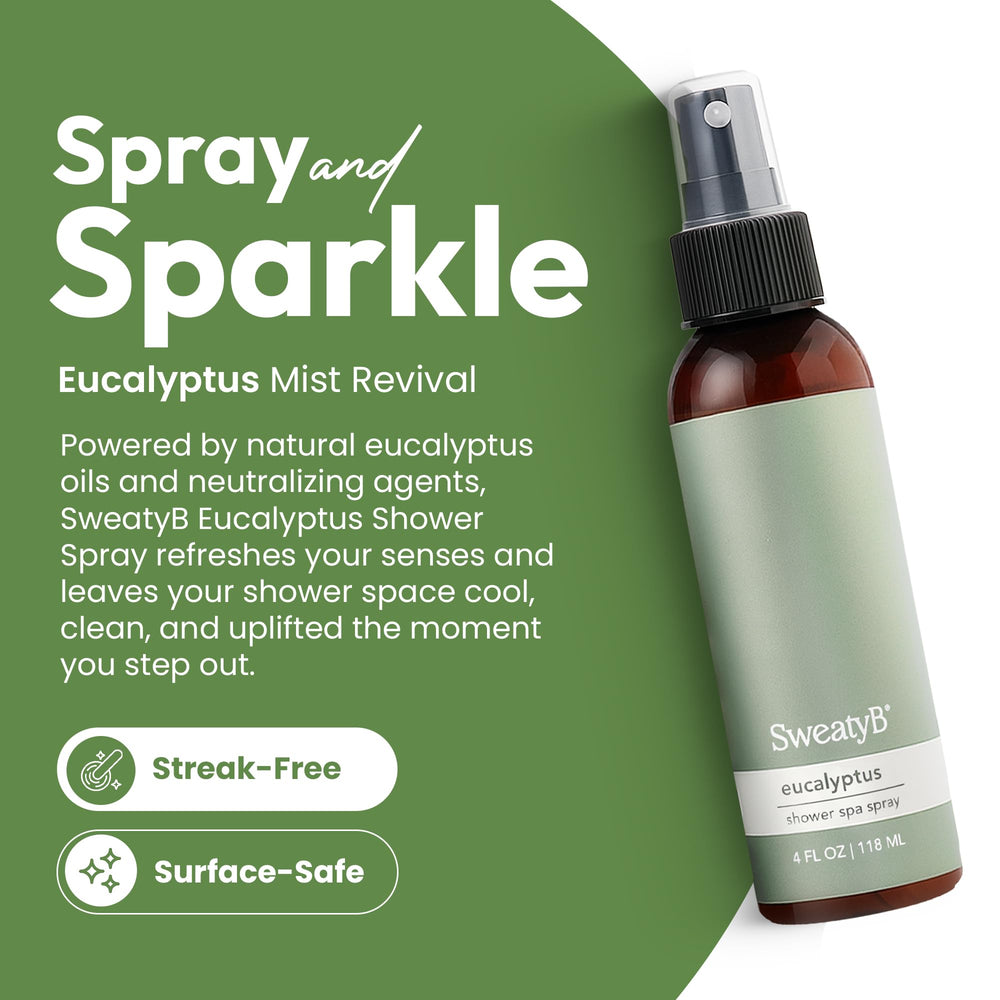 SweatyB eucalyptus mist 4oz ideal for on-the-go refresh.