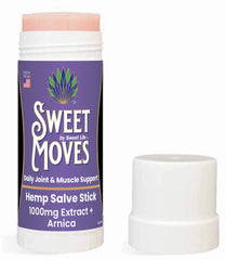 Sweet Life Sweet Moves hemp salve bottle, 1000mg, for convenient topical use.