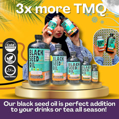 Pouring Sweet Sunnah Black Seed Oil for daily wellness use.