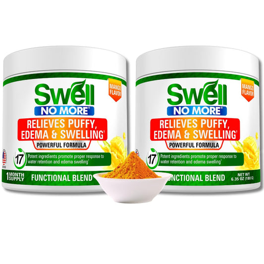 Swell No More jar displays a 30-day supply for ongoing leg comfort