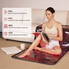 SWIRISE mat on bed showing the 71x32 inch design for home use