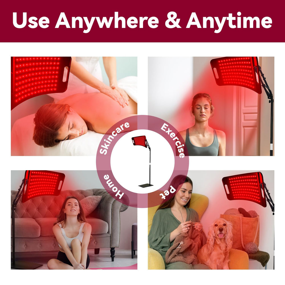SWIRISE adjustable floor stand allows custom height and angle for targeted exposure.