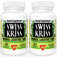 Swiss Kriss Herbal Laxatives pack 2 bottle front — natural relief option for occasional constipation