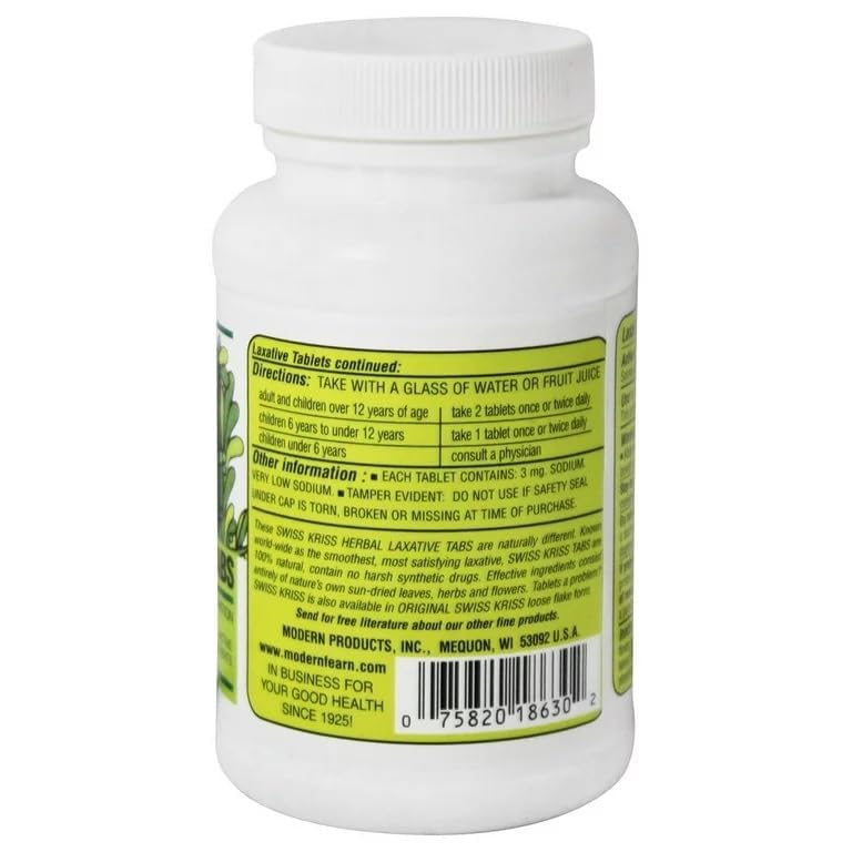 Swiss Kriss Tabs 250 tablets inside the bottle for daily use.