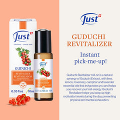 Guduchi Revitalizer temples application for refreshing focus during busy days.