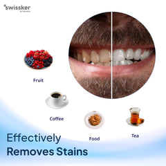Brace-friendly use with Swissker ShineFoam shown for orthodontic compatibility