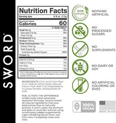 Sword Performance orange electrolyte packet provides quick refreshment during training.