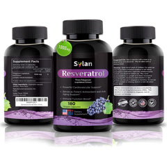SYLAN Resveratrol USA-made seal on packaging ensuring quality