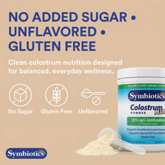Scoop beside the tub ready for quick, convenient servings of Colostrum Plus Powder.