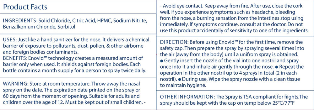 Symo Kane Enovid nasal spray bottle close-up, clean design for daily use.
