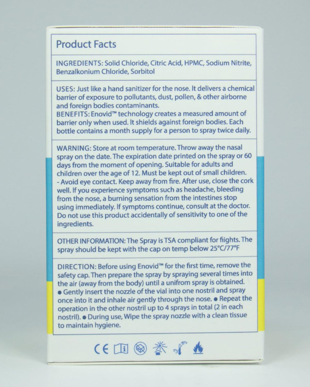 Symo Kane Enovid nasal spray packaging showing compact kit.