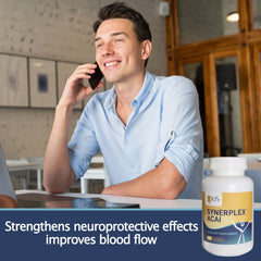 Synerplex Acai Capsules label emphasizes potency and natural ingredients.