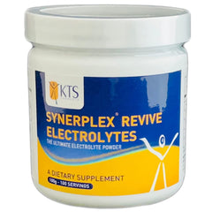 Synerplex Revive electrolyte powder tub for convenient hydration.