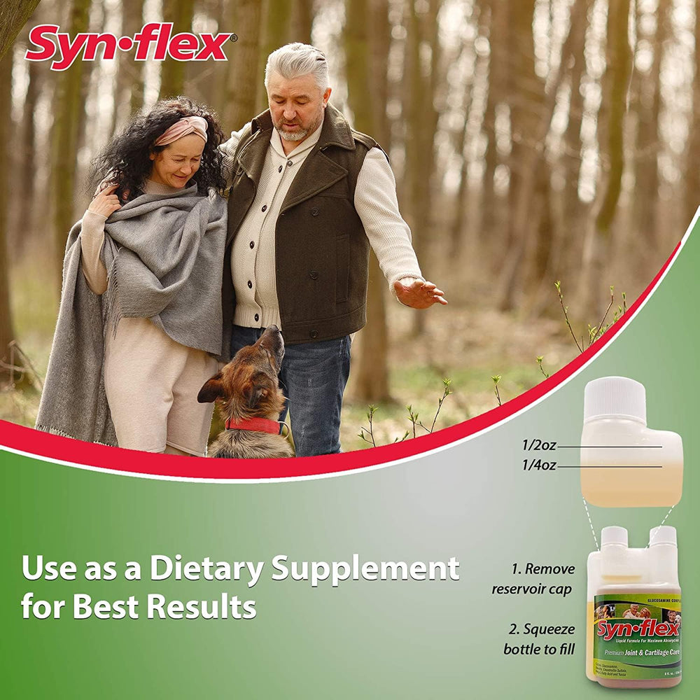 Synflex ingredients bubble shows key nutrients like omega fatty acids
