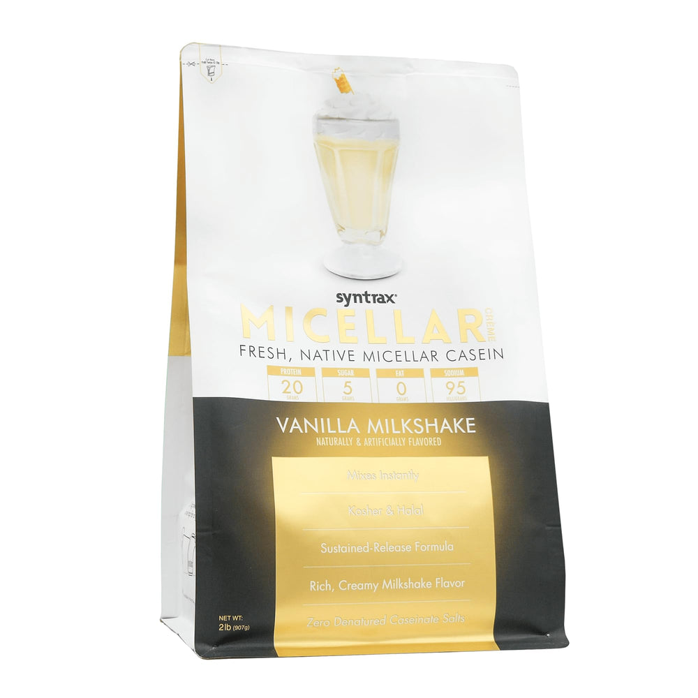 Syntrax Micellar Creme vanilla shake being mixed for a creamy drink