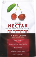 Syntrax Nectar Twisted Cherry bottle pour reveals a refreshing fruit flavor for shakes