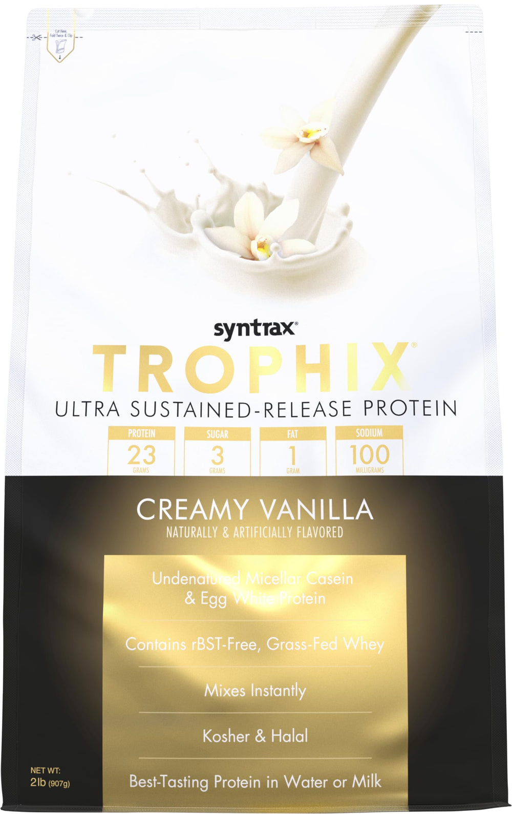 Syntrax Trophix bottle pour demonstrates ultra sustained-release protein for steady amino acids