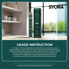 SYONA VYTAL usage shot showing spray application before a run.