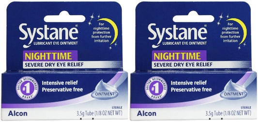 Systane Nighttime Ointment pack of 2 tubes for overnight lubrication
