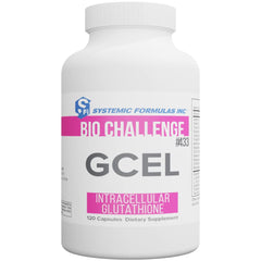 Systemic Formulas GCEL bottle front indicating antioxidant support for cellular health.