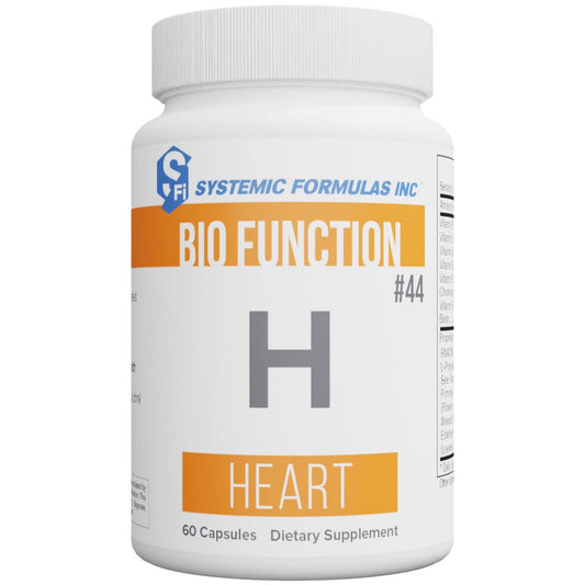 Systemic Formulas 44 Heart bottle pour enables easy daily dosing for heart support.
