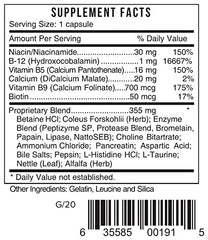 Systemic Formulas FungDx capsules showcasing natural ingredients and digestive comfort.