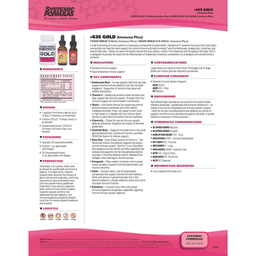 Systemic Formulas Gold Immune Plus packaging on display in store