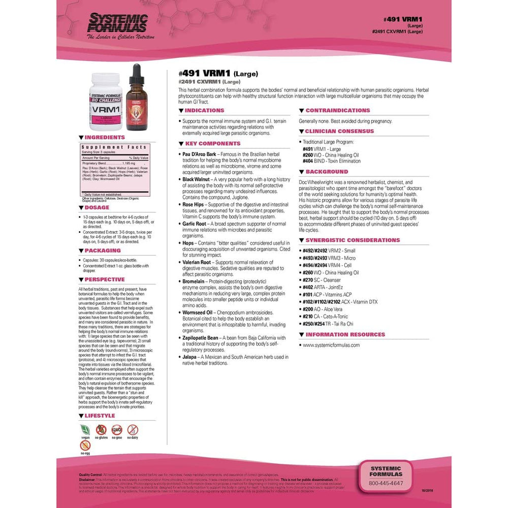 Systemic Formulas VRM1 pour-spout garlic oil enables easy dosing.