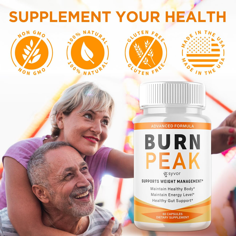 Syvor Burn Peak ingredients visual suggesting all-natural vitamins and extracts