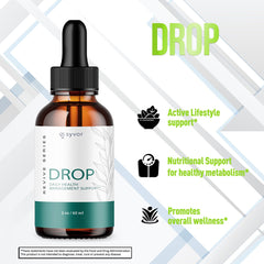Syvor Drop The Pounds Drops label highlights all-natural ingredients.