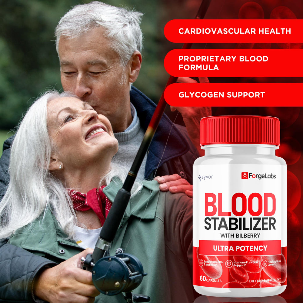 Syvor ForgeLabs Blood Stabilizer label detail emphasizing all-natural ingredients.