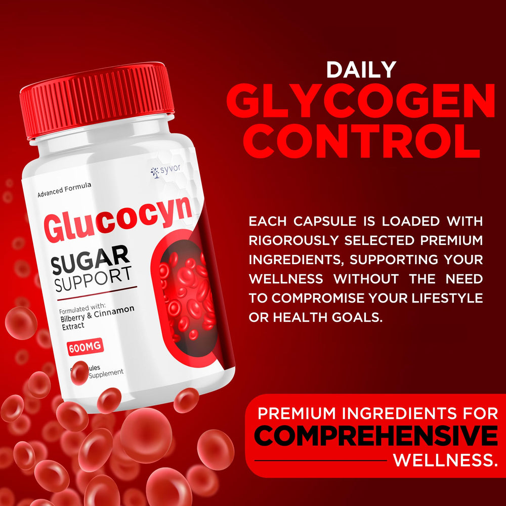 Syvor Glucocyn capsules close-up for active lifestyle support.