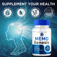 Syvor MemoGenesis bottle beside a glass of water for easy daily intake.