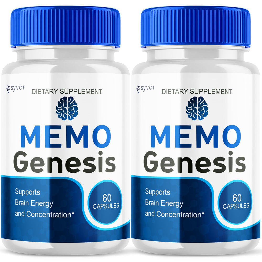 Syvor MemoGenesis bottle-front view showing daily focus and energy support.
