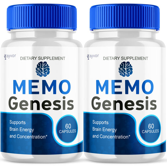 Syvor MemoGenesis bottle-front view showing daily focus and energy support.