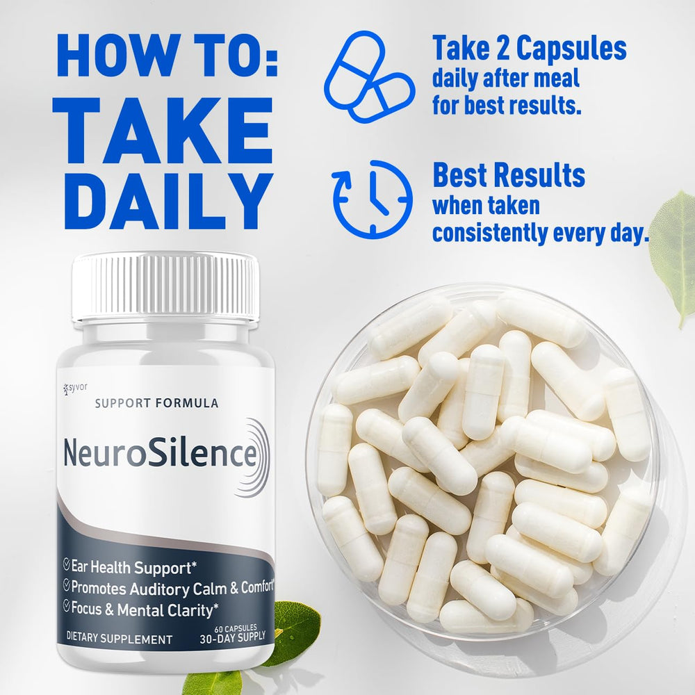 Syvor Neurosilence bottle with capsules for on-the-go use.
