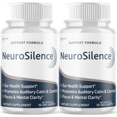 Syvor Neurosilence bottle label close-up for natural hearing support.